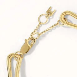 Pinched Paperclip Chain Bracelet In Gold -Fashion Accessories Store pinched paperclip chain bracelet in gold medley jewellery bangle bracelet 40480994361574