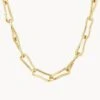 Pinched Paperclip Chain Necklace In Gold