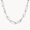 Pinched Paperclip Chain Necklace In Silver