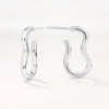 Pinched Paperclip Hoop Stud Earrings In Silver