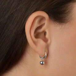 Plain Ball Charm In Silver -Fashion Accessories Store plain ball charm in silver medley jewellery earrings 39079927578854
