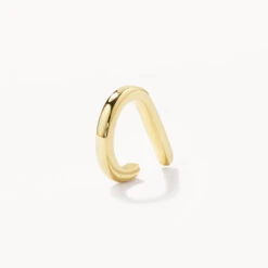 Plain Bar Single Ear Cuff In 10k Gold