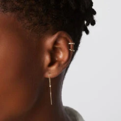 Plain Bar Single Ear Cuff In 10k Gold -Fashion Accessories Store plain bar single ear cuff in 10k gold medley jewellery earrings 39144394883302