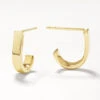 Plain Half Huggie Stud Earrings In 10k Gold