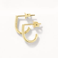 Plain Half Huggie Stud Earrings In 10k Gold -Fashion Accessories Store plain half huggie stud earrings in 10k gold medley jewellery earrings 40470407315686