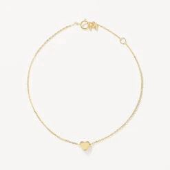 Plain Heart Bracelet In 10k Gold