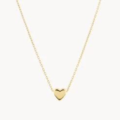 Plain Heart Necklace In 10k Gold