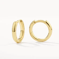 Plain Mini Huggie Earrings In 10k Gold -Fashion Accessories Store plain mini huggie earrings in 10k gold medley jewellery earrings 38780591997158
