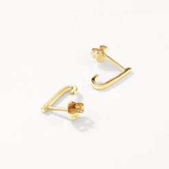 Plain Suspender Half Stud Earrings In Gold -Fashion Accessories Store plain suspender half stud earrings in gold medley jewellery earrings 41811242615014