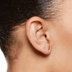 Plain Suspender Half Stud Earrings In Gold -Fashion Accessories Store plain suspender half stud earrings in gold medley jewellery earrings 41823947915494