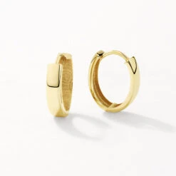 Polished Huggie Earrings In 10k Gold