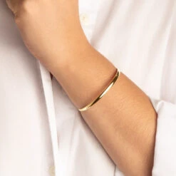 Polished Plain Bangle In Gold -Fashion Accessories Store polished plain bangle in gold medley jewellery bangle bracelet 18325682684063