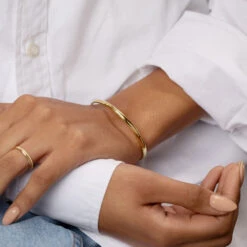 Polished Plain Bangle In Gold -Fashion Accessories Store polished plain bangle in gold medley jewellery bangle bracelet 30588406759583