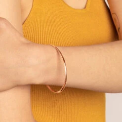 Polished Plain Bangle In Rose Gold -Fashion Accessories Store polished plain bangle in rose gold medley jewellery bangle bracelet 28017312071839