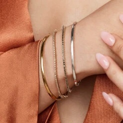 Polished Plain Bangle In Silver -Fashion Accessories Store polished plain bangle in silver medley jewellery bangle bracelet 38643124240614