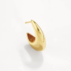 Puff Dome Hoop Stud Earrings In Gold -Fashion Accessories Store puff dome hoop stud earrings in gold medley jewellery earrings 42638551154918