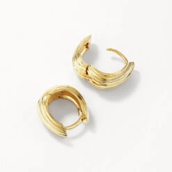 Ribbed Dome Huggie Earrings In Gold -Fashion Accessories Store ribbed dome huggie earrings in gold medley jewellery earrings 42638577795302