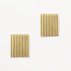 Ribbed Square Stud Earrings In Gold -Fashion Accessories Store ribbed square stud earrings in gold medley jewellery earrings 41227235786982