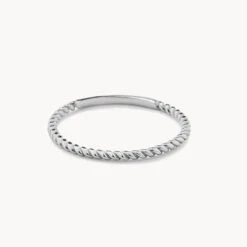 Rope Stacker Ring In Silver