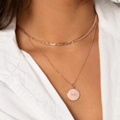 Full Moon Pendant In Rose Gold -Fashion Accessories Store rose gold engravable full moon circle pendant medley jewellery pendant 28776567111839