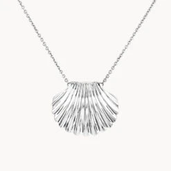 Shell Pendant Necklace In Silver