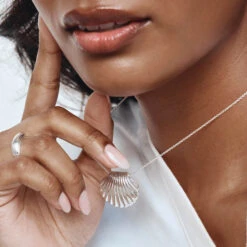 Shell Pendant Necklace In Silver -Fashion Accessories Store shell pendant necklace in silver medley jewellery pendant 42688279019750