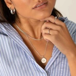 Full Moon Pendant In Silver -Fashion Accessories Store silver engravable full moon circle pendant medley jewellery pendant 28776117764255