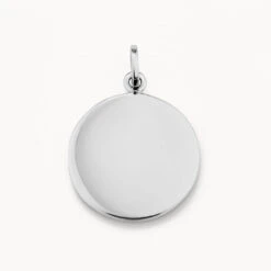 Full Moon Pendant In Silver -Fashion Accessories Store silver engravable full moon circle pendant medley jewellery pendant 36836946280678