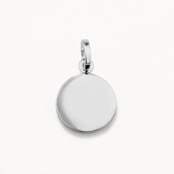 Mini Full Moon Pendant In Silver -Fashion Accessories Store silver engravable mini moon circle pendant medley jewellery pendant 36836959650022