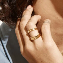 Slim Boyfriend Stacker Ring In Gold -Fashion Accessories Store slim boyfriend stacker ring in gold medley jewellery ring 29497912098975
