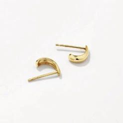 Slim Dome Huggie Stud Earrings In 10k Gold -Fashion Accessories Store slim dome huggie stud earrings in 10k gold medley jewellery earrings 41227238605030