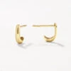 Slim Dome Huggie Stud Earrings In 10k Gold