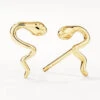 Snake Stud Earrings In 10k Gold