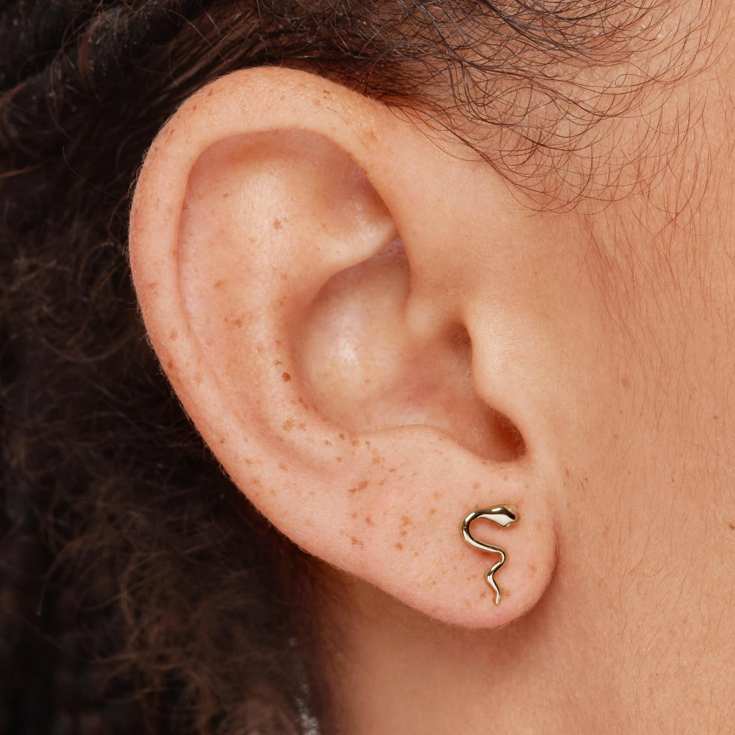 Snake Stud Earrings In 10k Gold 2 Snake Stud Earrings In 10k Gold - Image 2