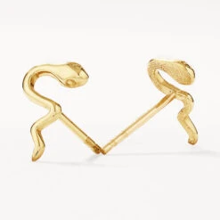 Snake Stud Earrings In 10k Gold 6 Snake Stud Earrings In 10k Gold -Fashion Accessories Store snake stud earrings in 10k gold medley jewellery earrings 42638472184038
