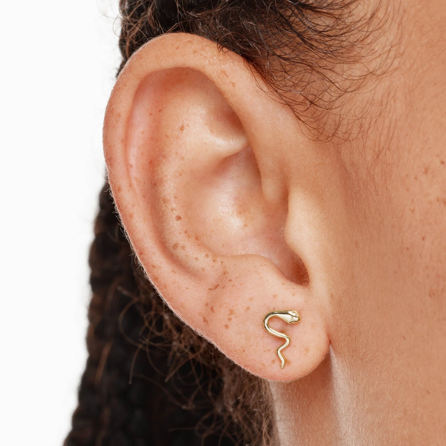 Snake Stud Earrings In 10k Gold 4 Snake Stud Earrings In 10k Gold - Image 4