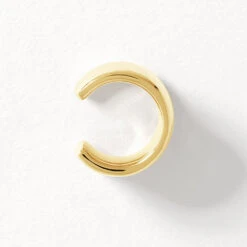 Split Band Single Ear Cuff In Gold -Fashion Accessories Store split band single ear cuff in gold medley jewellery earrings 41810546393318