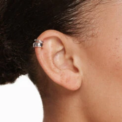 Split Band Single Ear Cuff In Silver -Fashion Accessories Store split band single ear cuff in silver medley jewellery earrings 41823837356262