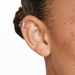 Split Band Single Ear Cuff In Silver -Fashion Accessories Store split band single ear cuff in silver medley jewellery earrings 41823837389030