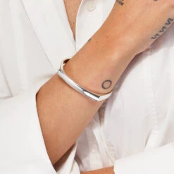 Square Edge Bangle In Silver -Fashion Accessories Store square edge bangle in silver medley jewellery bangle bracelet 40459348869350