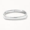 Square Edge Bangle In Silver