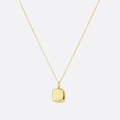 Engravable Square Locket Necklace In Gold -Fashion Accessories Store square gold locket necklace medley jewellery necklace 19208166637727
