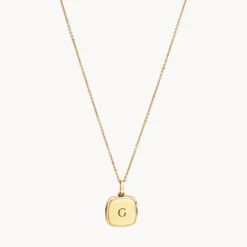 Engravable Square Locket Necklace In Gold -Fashion Accessories Store square gold locket necklace medley jewellery necklace 37533131014374