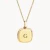Engravable Square Locket Necklace In Gold