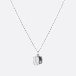 Engravable Square Locket Necklace In Silver -Fashion Accessories Store square silver locket necklace medley jewellery necklace 19202540142751
