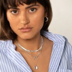 Engravable Square Locket Necklace In Silver -Fashion Accessories Store square silver locket necklace medley jewellery necklace 28776169570463