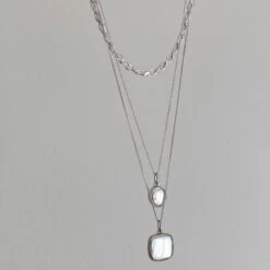 Engravable Square Locket Necklace In Silver -Fashion Accessories Store square silver locket necklace medley jewellery necklace 37418739532006