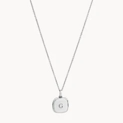Engravable Square Locket Necklace In Silver -Fashion Accessories Store square silver locket necklace medley jewellery necklace 37533131997414