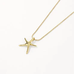 Starfish Pendant Necklace In Gold -Fashion Accessories Store starfish pendant necklace in gold sets 42662979404006