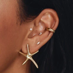 Starfish Stud Earrings In Gold -Fashion Accessories Store starfish stud earrings in gold medley jewellery earrings 42688278331622